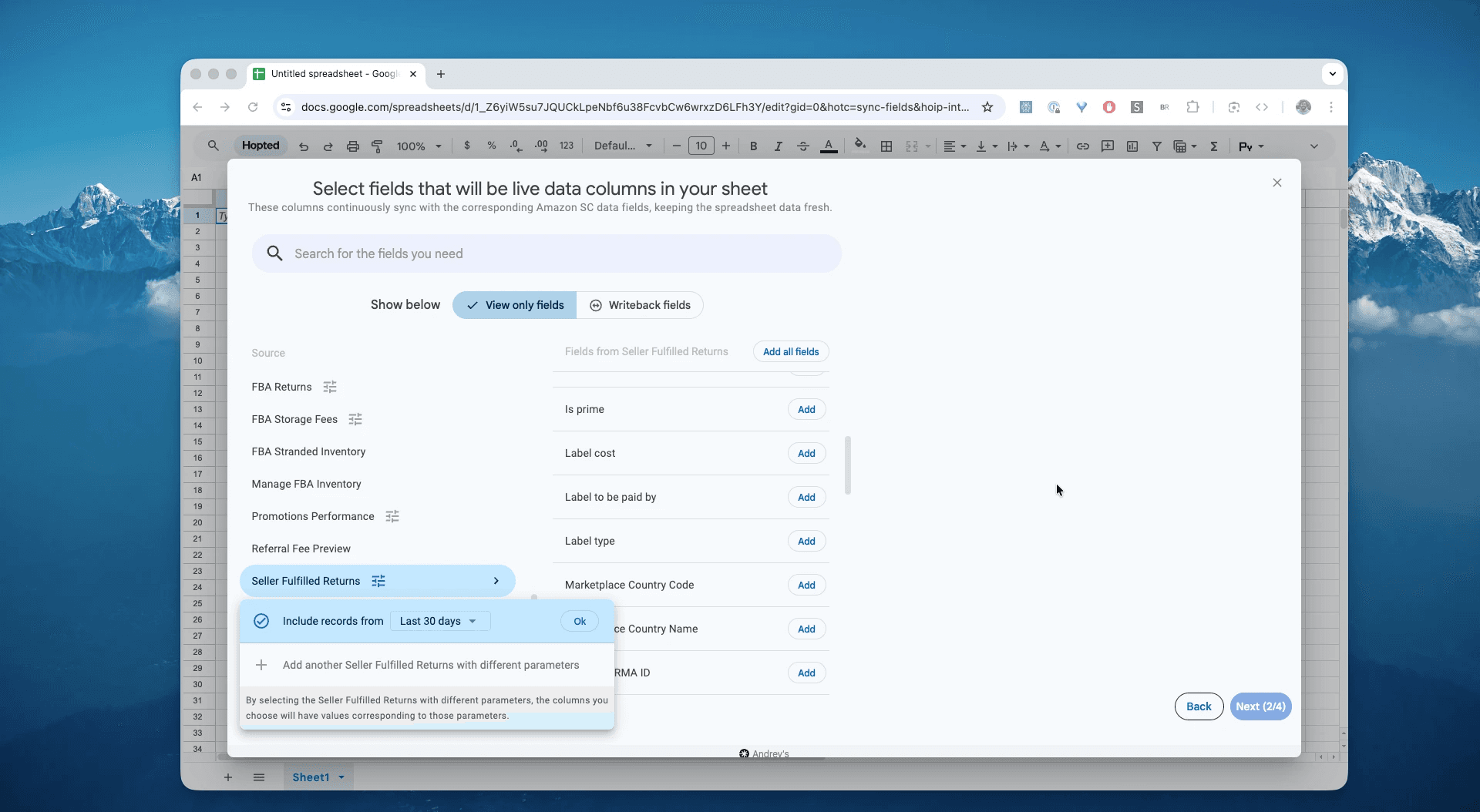 Select the Seller Fulfilled (MFN) Returns report in Hopted