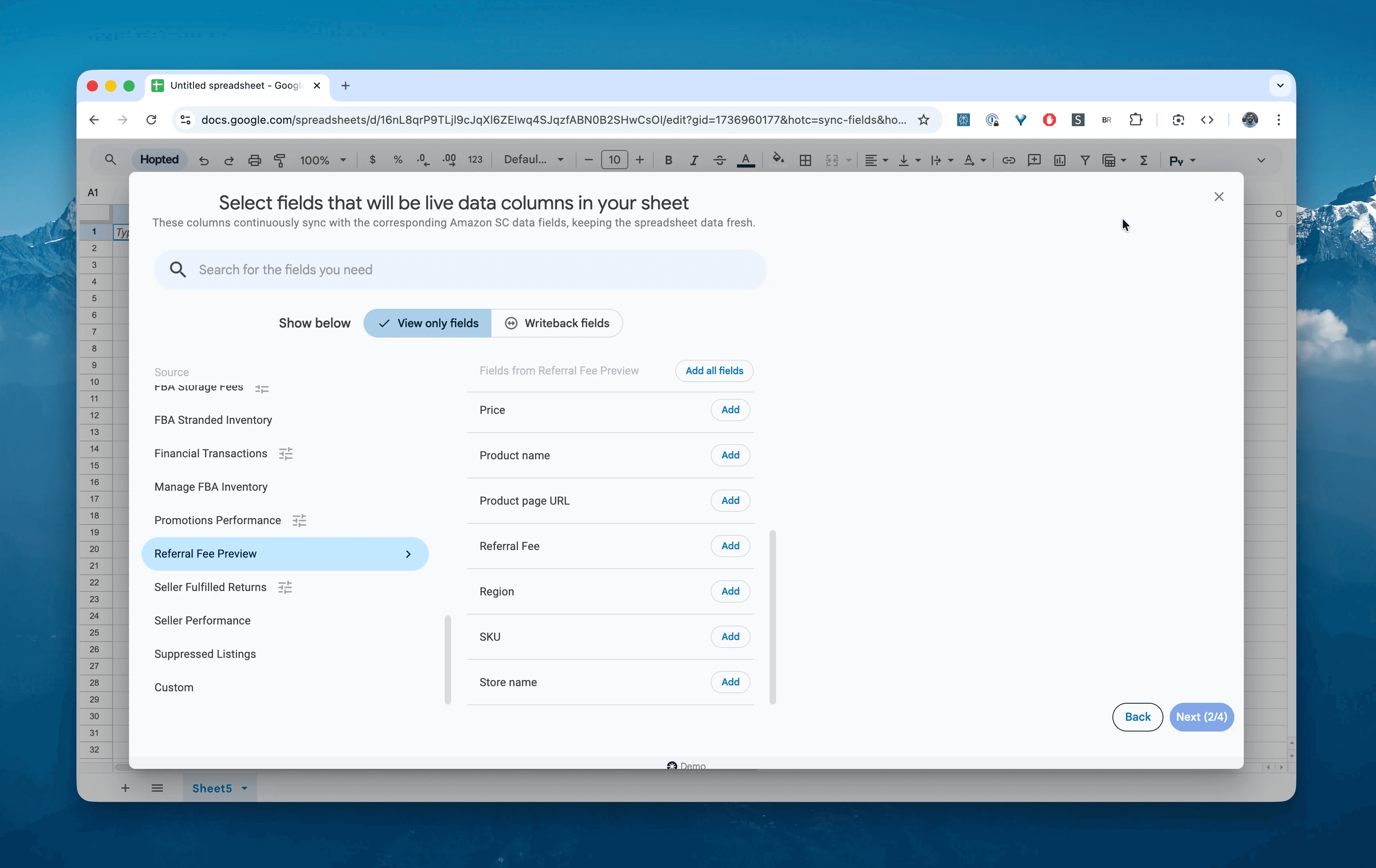 Select the Referral Fee Preview report in Hopted
